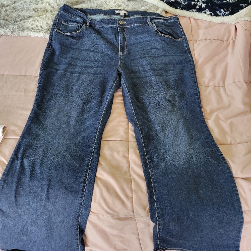 Size 24W Woman Within indigo stretch jeans. Hardly worn.